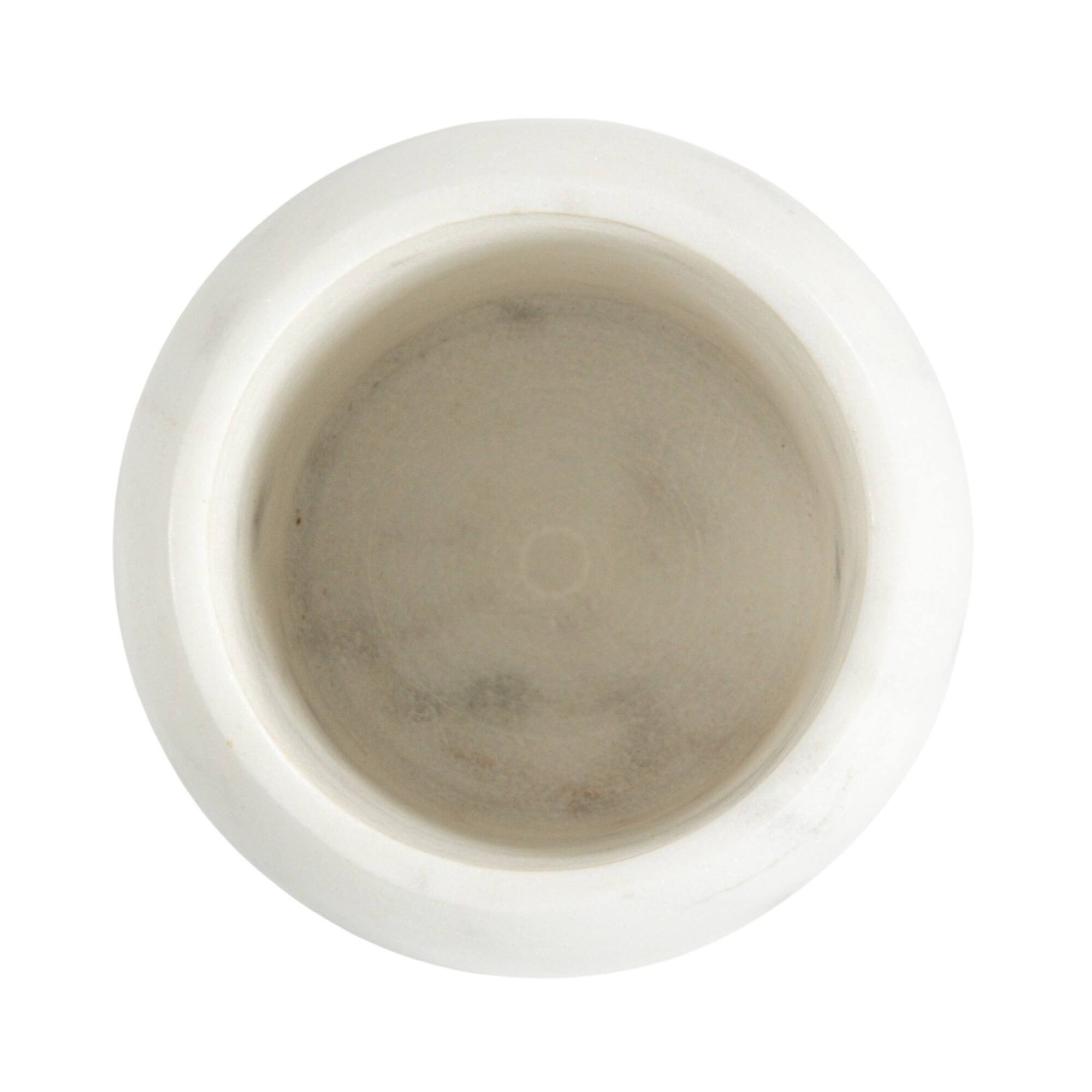 Hello Honey® 4" White Marble & Mango Wood Pinch Pot with Lid